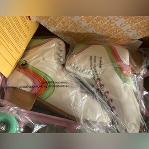 New Cosmic skates Colorful Roller Skates with Rainbow Stripes Womens Size 9